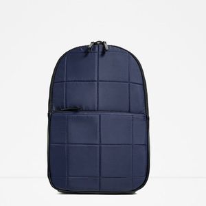 Blue Quilted Backpack